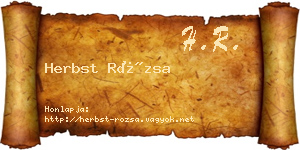 Herbst Rózsa névjegykártya